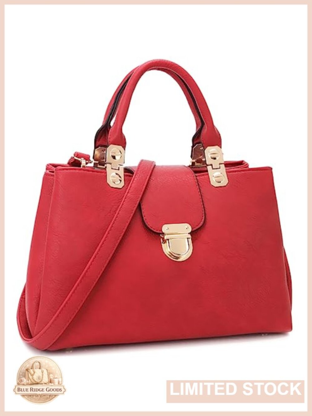 Vegan Leather Satchel Handbag Top Handle Medium Tote Shoulder Bag